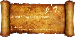 Jurányi Talabor névjegykártya